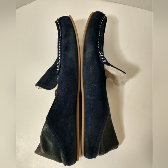 G.Brown Men\'s Leather And Suede Slippers, Blue, Men\'s Size 9, Shearling‎ Lined